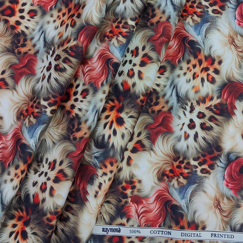 Shirt Fabric Raymond 100% Giza Cotton Digital Print Colour Multicolour