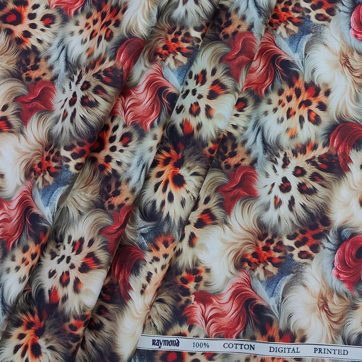 Shirt Fabric Raymond 100% Giza Cotton Digital Print Colour Multicolour