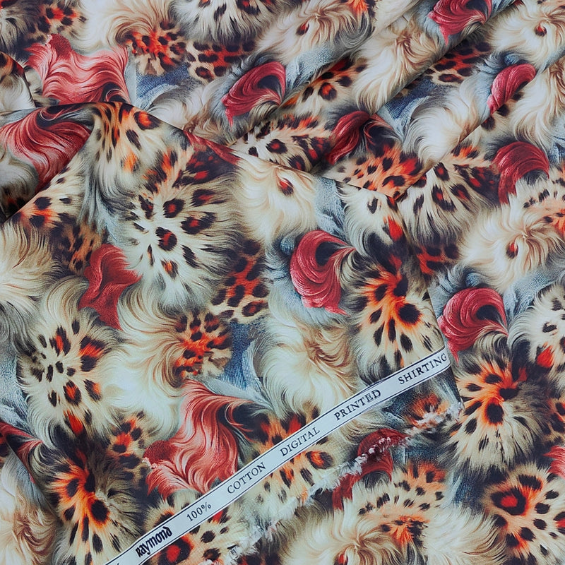 Shirt Fabric Raymond 100% Giza Cotton Digital Print Colour Multicolour