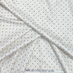 Shirt Fabric Raymond 100% Giza Cotton Print Colour Rose Red N White