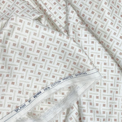 Shirt Fabric Raymond 100% Giza Cotton Print Colour Rose Red N White