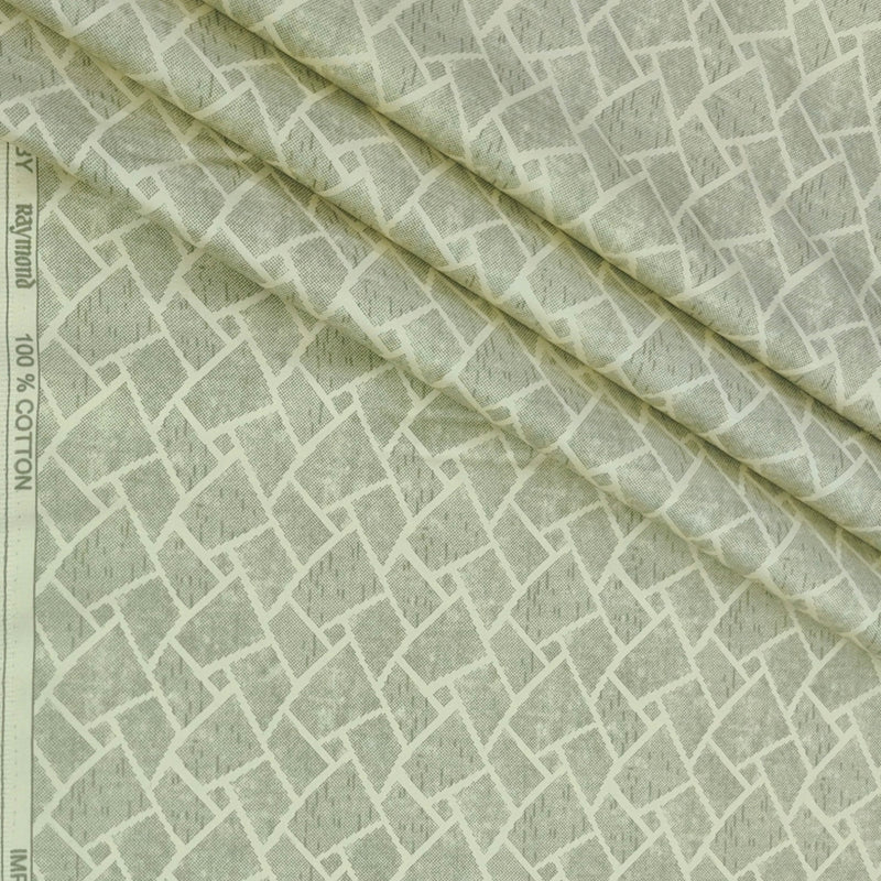 Shirt Fabric Raymond 100% Giza Cotton Print Colour Dry Green