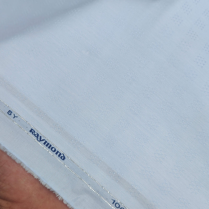 Shirt Fabric Raymond 100% Giza Cotton Print Colour Baby Blue