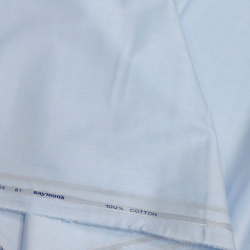 Shirt Fabric Raymond 100% Giza Cotton Print Colour Baby Blue