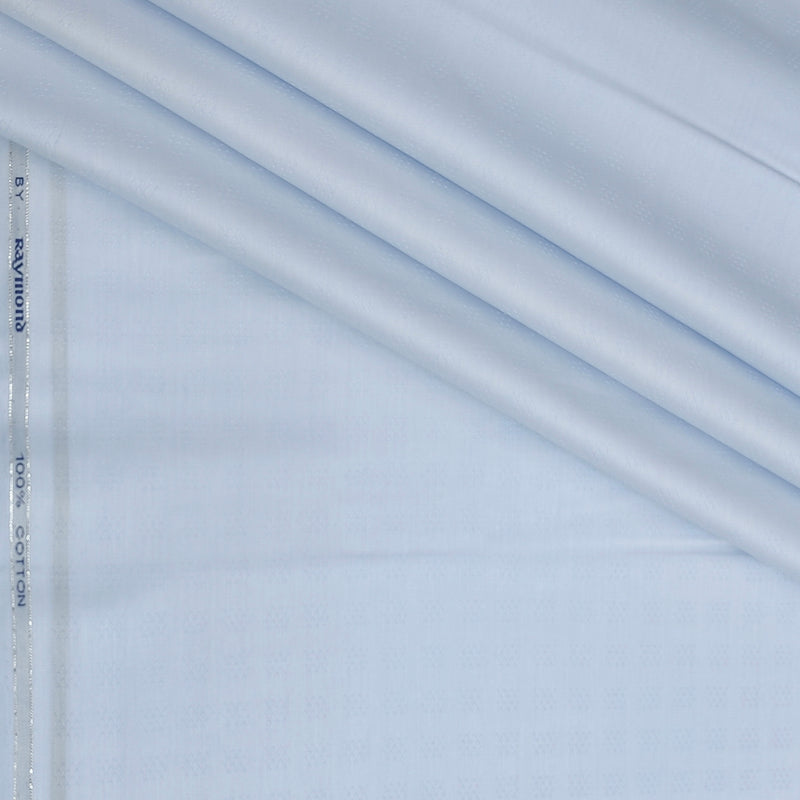 Shirt Fabric Raymond 100% Giza Cotton Print Colour Baby Blue