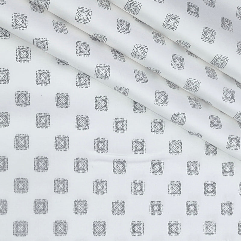 Shirt Fabric Raymond 100% Giza Cotton Print Colour Grey N White
