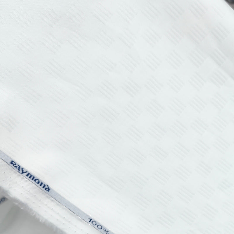 Shirt Fabric Raymond 100% Giza Cotton Premium Jacquard Colour White