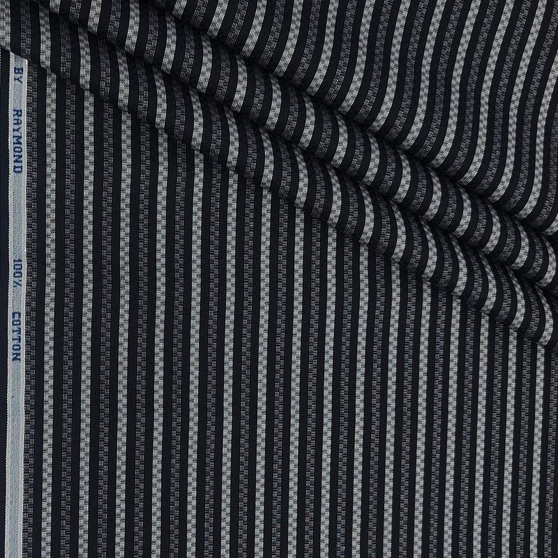 Shirt Fabric Raymond 100% Giza Cotton Premium Jacquard With Lining Colour Black
