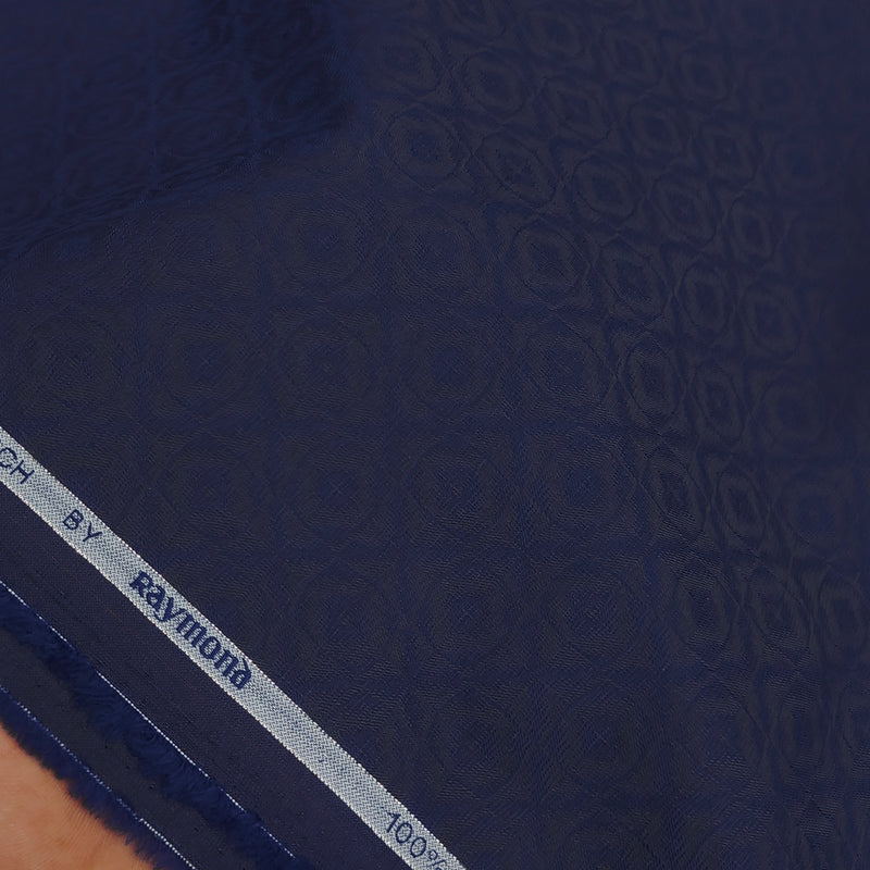 Shirt Fabric Raymond 100% Giza Cotton Premium Jacquard Colour Blue