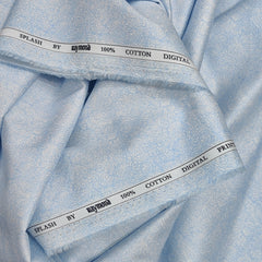 Shirt Fabric Raymond 100% Giza Cotton Print Colour Water Blue