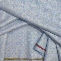 Shirt Fabric Raymond 100% Giza Cotton Jacquard Colour Faded Blue