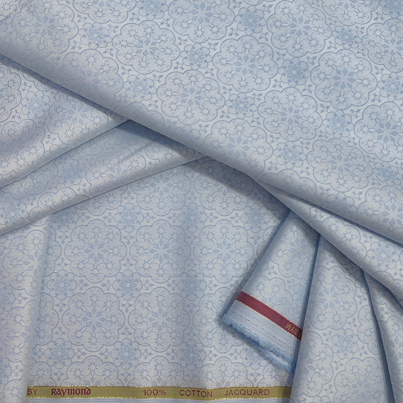 Shirt Fabric Raymond 100% Giza Cotton Jacquard Colour Faded Blue