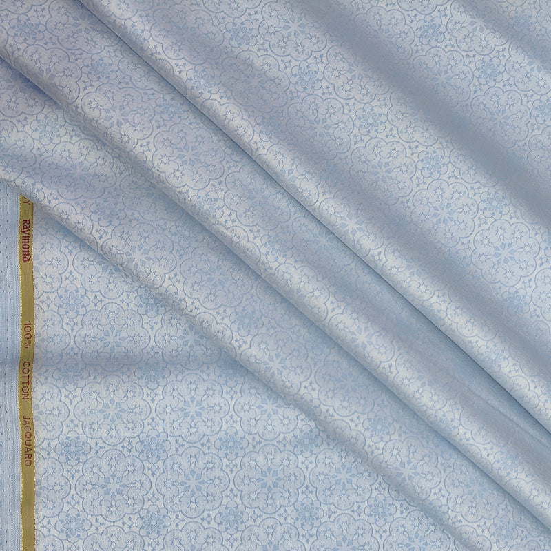 Shirt Fabric Raymond 100% Giza Cotton Jacquard Colour Faded Blue