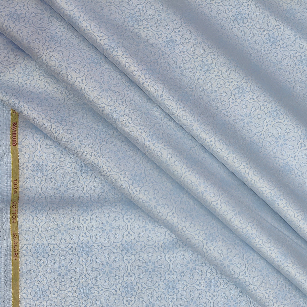 Shirt Fabric Raymond 100% Giza Cotton Jacquard Colour Faded Blue