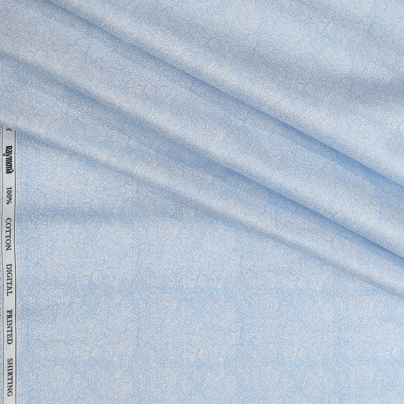 Shirt Fabric Raymond 100% Giza Cotton Print Colour Water Blue