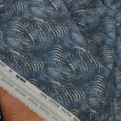 Shirt Fabric Raymond 100% Giza Cotton Digital Print Colour Queen Blue