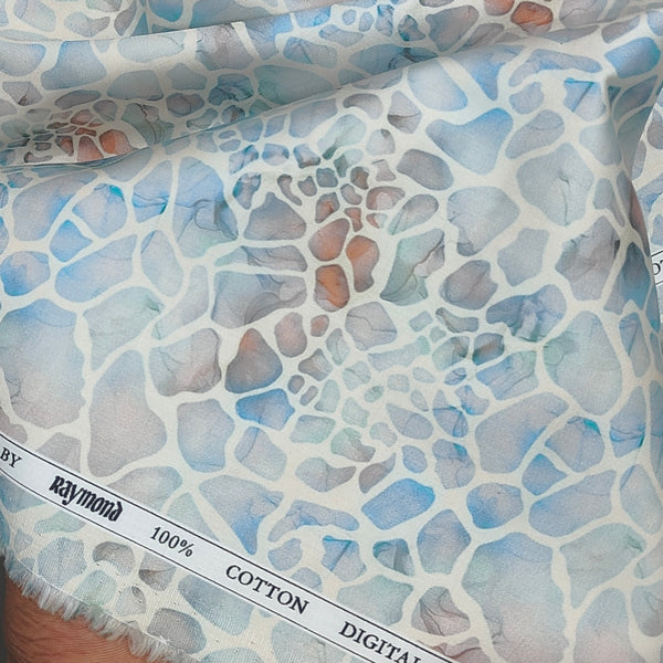 Shirt Fabric Raymond 100% Giza Cotton Digital Print Colour Multicolour