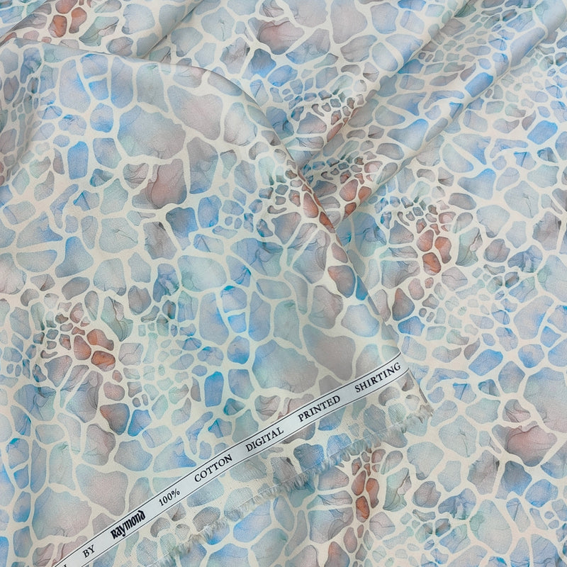 Shirt Fabric Raymond 100% Giza Cotton Digital Print Colour Multicolour