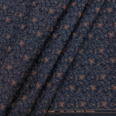 Shirt Fabric Raymond 100% Giza Cotton Print Colour Dark Space Blue