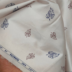 Shirt Fabric Raymond 100% Giza Cotton Print Colour Creamish Brown