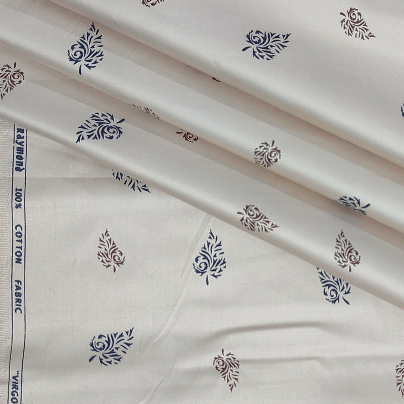Shirt Fabric Raymond 100% Giza Cotton Print Colour Creamish Brown