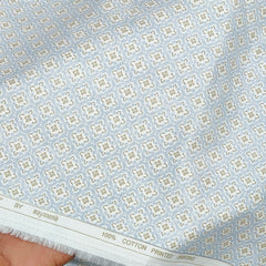 Shirt Fabric Raymond 100% Giza Cotton Print Colour Light Blue