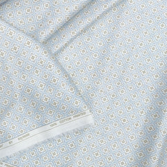 Shirt Fabric Raymond 100% Giza Cotton Print Colour Light Blue