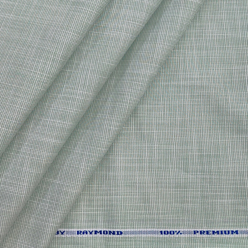 Shirt Fabric Raymond 100% Cotton Slub Colour Dry Green