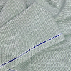 Shirt Fabric Raymond 100% Cotton Slub Colour Dry Green