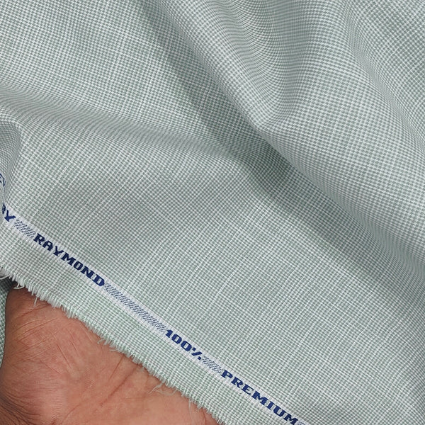 Shirt Fabric Raymond 100% Cotton Slub Colour Dry Green