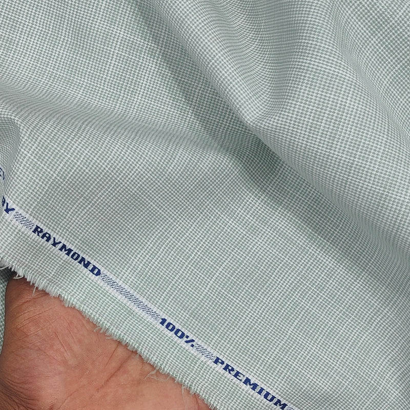 Shirt Fabric Raymond 100% Cotton Slub Colour Dry Green