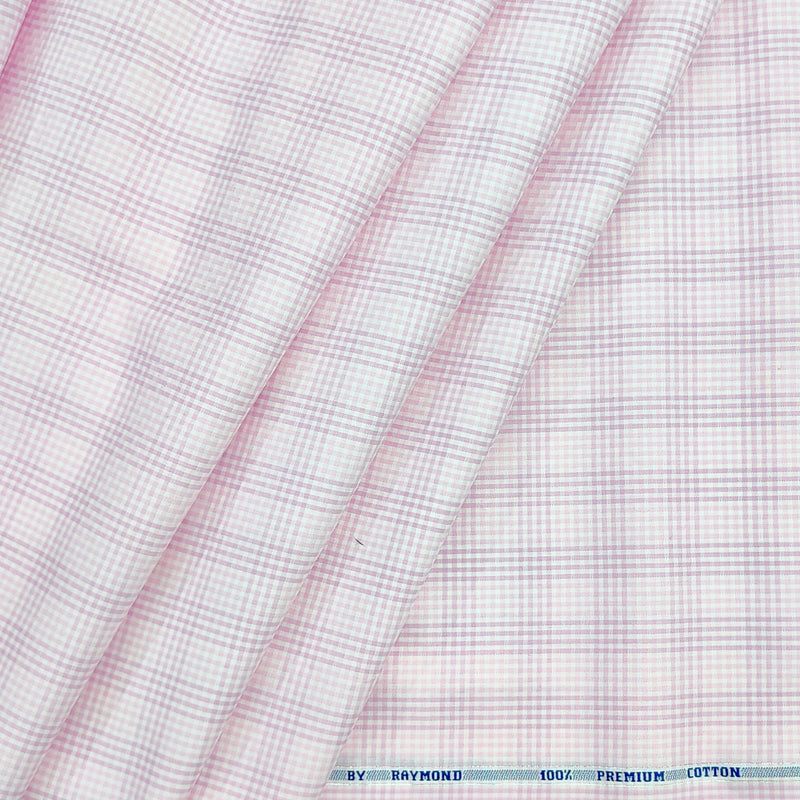 Shirt Fabric Raymond 100% Giza Cotton Premium Zigzag Colour Faded Lavender