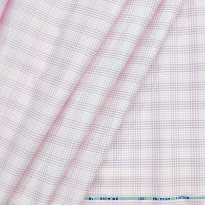 Shirt Fabric Raymond 100% Giza Cotton Premium Zigzag Colour Faded Lavender