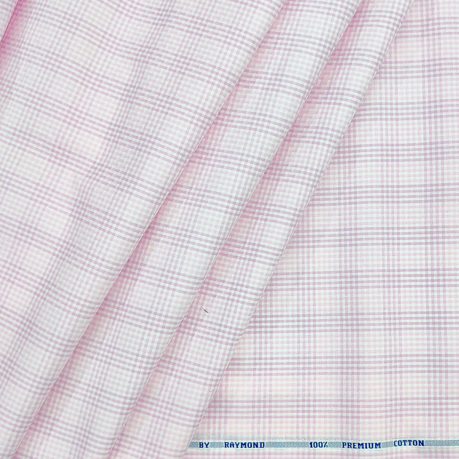 Shirt Fabric Raymond 100% Giza Cotton Premium Zigzag Colour Faded Lavender
