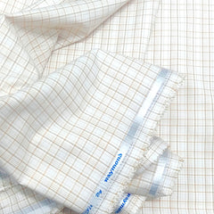 Shirt Fabric Raymond 100% Giza Cotton Premium Check Colour Light Brown