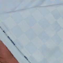 Shirt Fabric Raymond Premium Giza Cotton Check With Jacquard Colour Light Blue