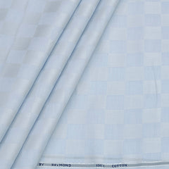 Shirt Fabric Raymond Premium Giza Cotton Check With Jacquard Colour Light Blue