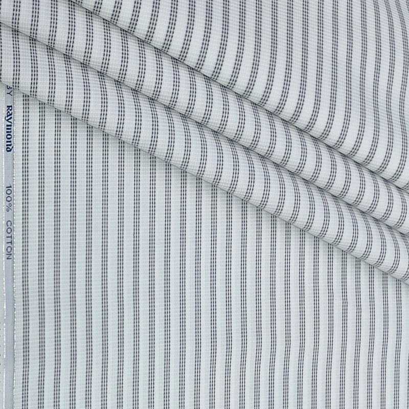 Shirt Fabric Raymond 100% Giza Cotton Premium Jacquard With Lining Colour White