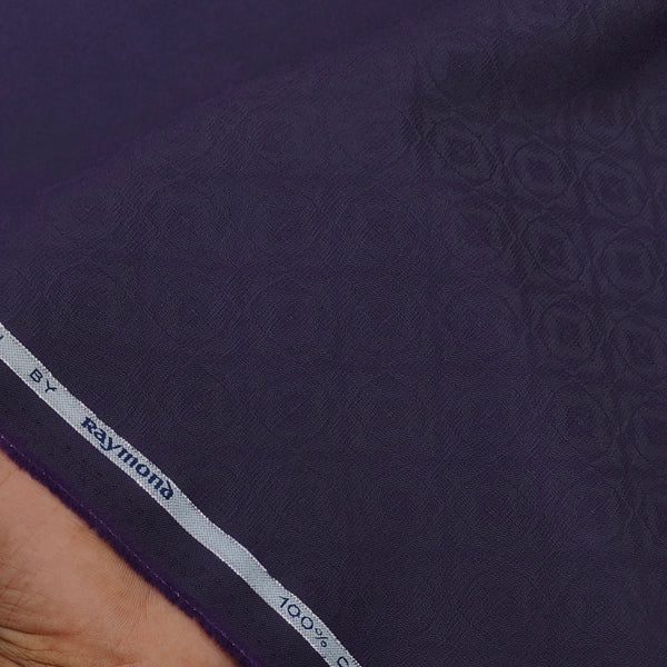 Shirt Fabric Raymond 100% Giza Cotton Jacquard Colour Dark Purple
