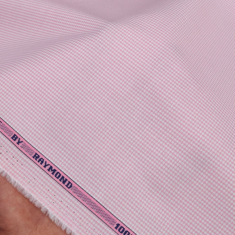 Shirt Fabric Raymond 100% Giza Cotton Premium Pin Check Colour Hot Pink