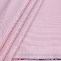 Shirt Fabric Raymond 100% Giza Cotton Premium Pin Check Colour Hot Pink