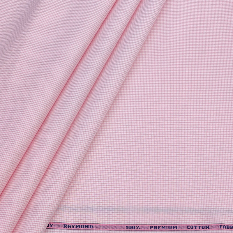 Shirt Fabric Raymond 100% Giza Cotton Premium Pin Check Colour Hot Pink