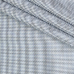 Shirt Fabric Raymond 100% Giza Cotton Premium Zigzag Colour Light Grey N Light Blue
