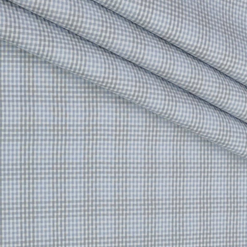 Shirt Fabric Raymond 100% Giza Cotton Premium Zigzag Colour Light Grey N Light Blue