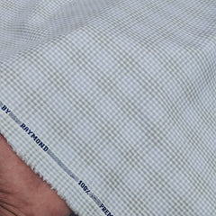 Shirt Fabric Raymond 100% Giza Cotton Premium Zigzag Colour Light Grey N Light Blue