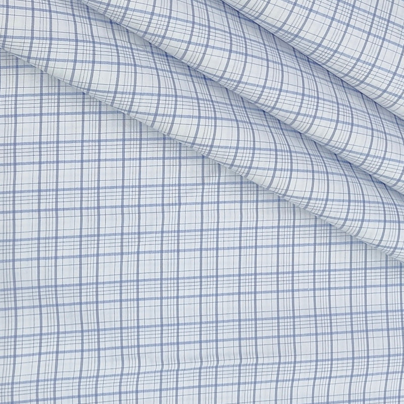 Shirt Fabric Raymond 100% Giza Cotton Premium Check Colour Light Purple N White