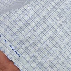 Shirt Fabric Raymond 100% Giza Cotton Premium Check Colour Light Purple N White