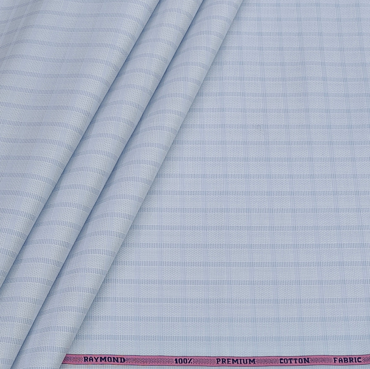 Shirt Fabric Raymond 100% Giza Cotton Premium Check Colour Light Blue