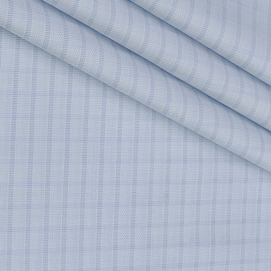 Shirt Fabric Raymond 100% Giza Cotton Premium Check Colour Light Blue