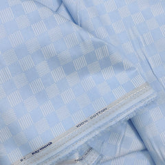 Shirt Fabric Raymond 100% Giza Cotton Jacquard Colour Light Blue